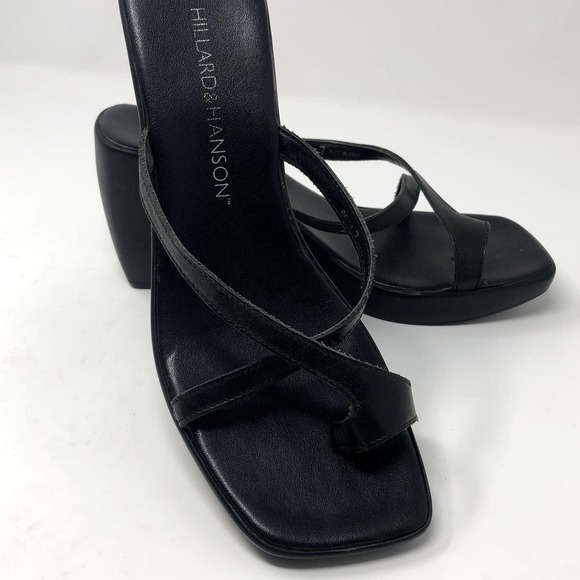 HIllard & Hanson Strappy Platform Sandals Black Size 7 - Picture 4 of 9